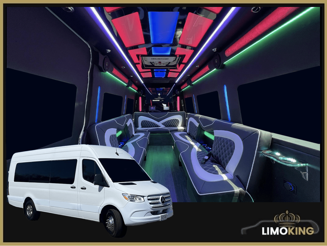 White Mercedes Sprinter Limo Rental in Long Island, NYC